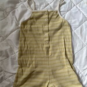 Striped Yellow Sleeveless Romper - Little Planet